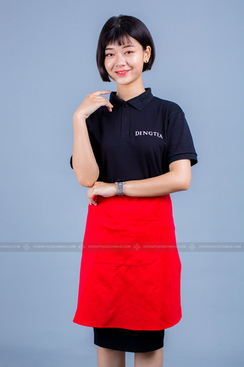 Áo đồng phục cổ bẻ thương hiệu DingTea có thiết kế lịch sự