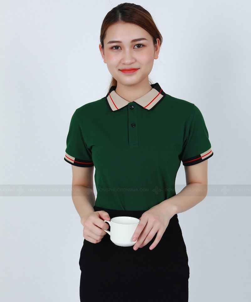 Mẹo hay phối đồ với áo Polo xanh lá có cổ be đen đỏ