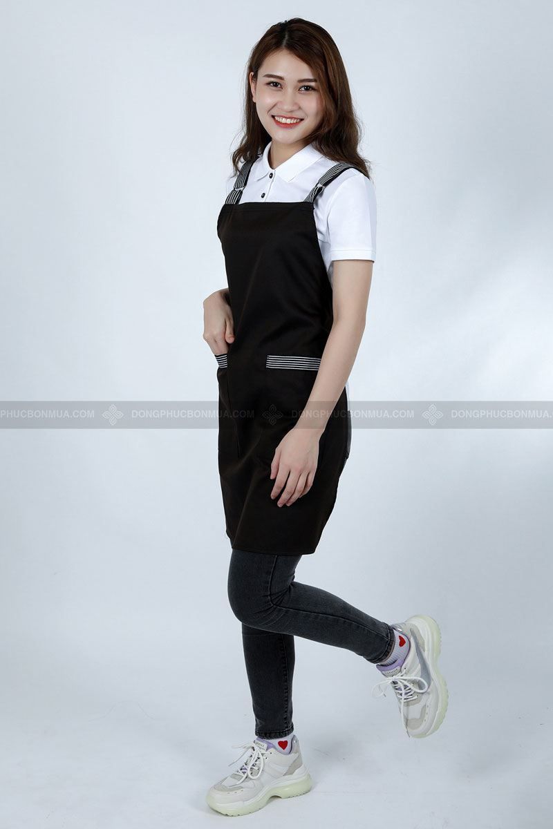 Chất lượng vải may đồng phục tạp dề phối kẻ sọc