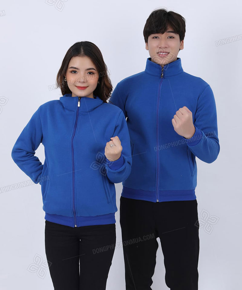 Đặc điểm của áo khoác đồng phục nỉ xanh da trời