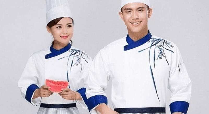 mẫu áo đầu bếp nữ