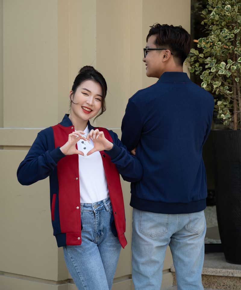 Màu sắc mẫu áo khoác bomber nỉ nổi bật