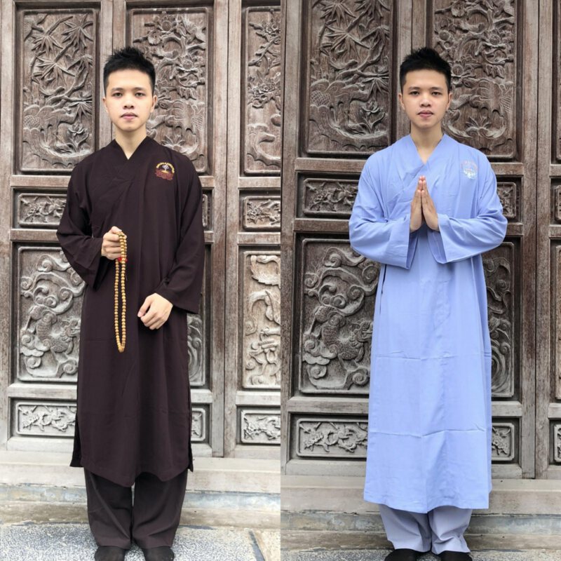 Quần áo Phật tử nam thường được làm từ vải cotton, vải linen, vải đũi