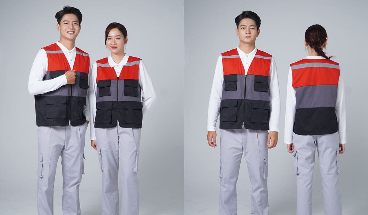 Mẫu áo gile bảo hộ lao động túi hộp