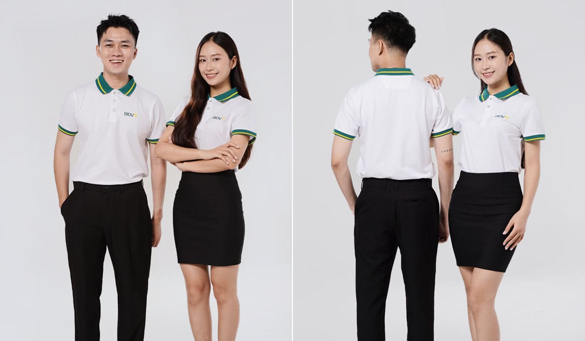 Mẫu áo polo đồng phục ngân hàng BIDV