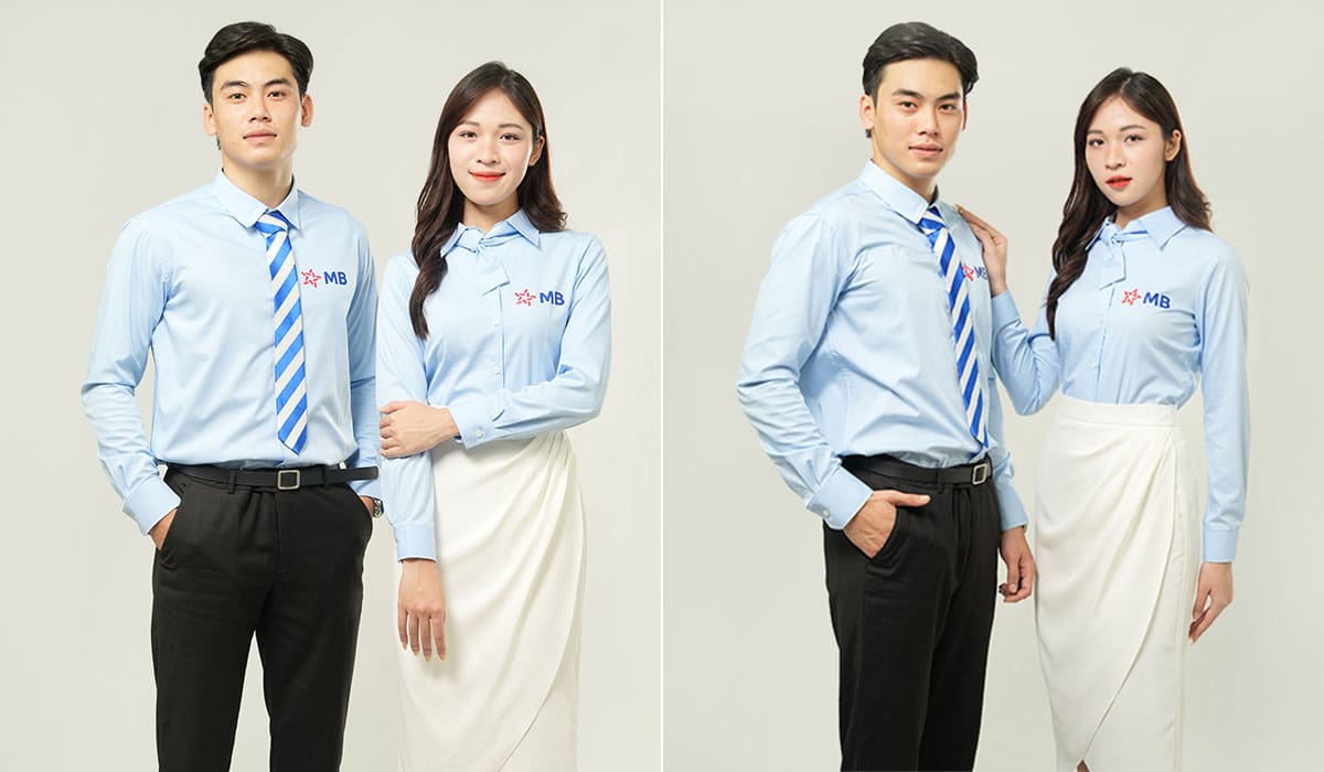 Mẫu áo sơ mi đồng phục ngân hàng MB Bank