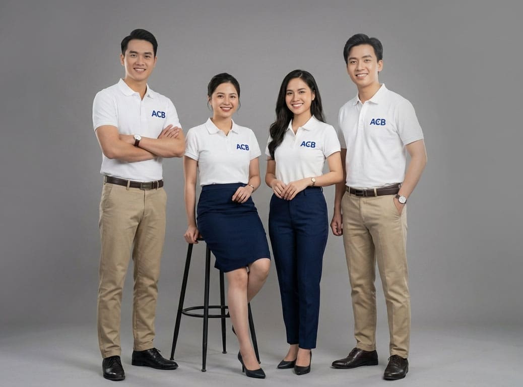 Mẫu áo polo đồng phục ngân hàng ACB