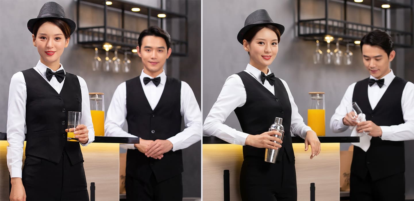 Mẫu áo gile đồng phục nhà hàng - khách sạn