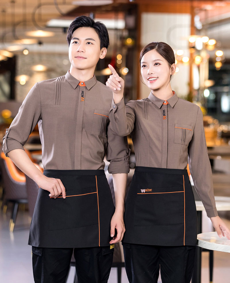 Giới thiệu bộ sơ mi đồng phục nhân viên nhà hàng màu be