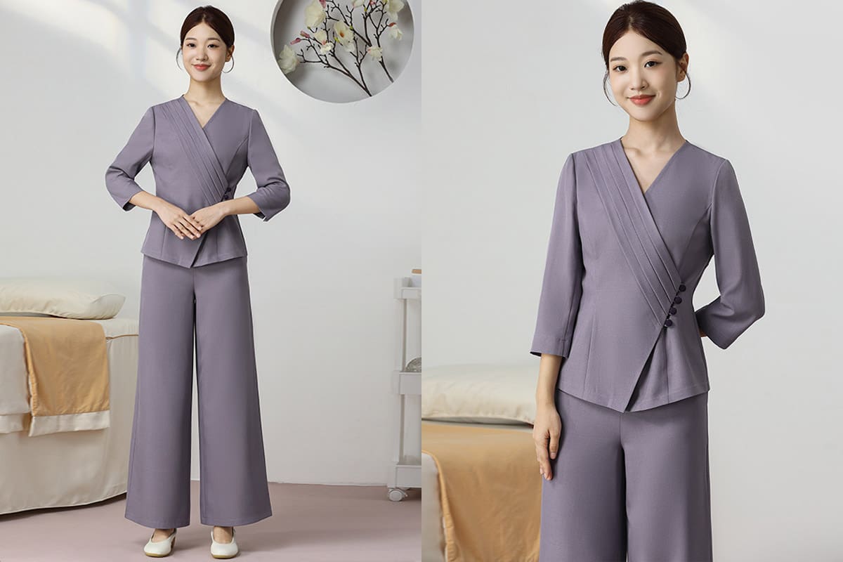 Đồng phục lễ tân spa nên chọn các gam màu trung tính