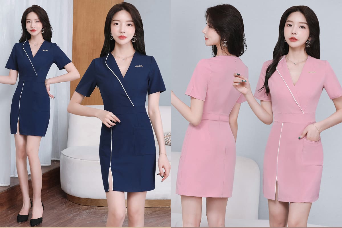 Đồng phục phun xăm dáng váy liền