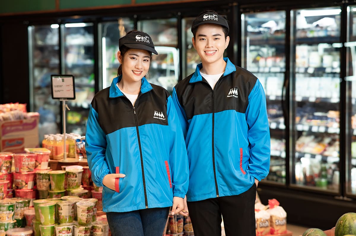 Mẫu áo đồng phục mùa đông siêu thị Mega Market
