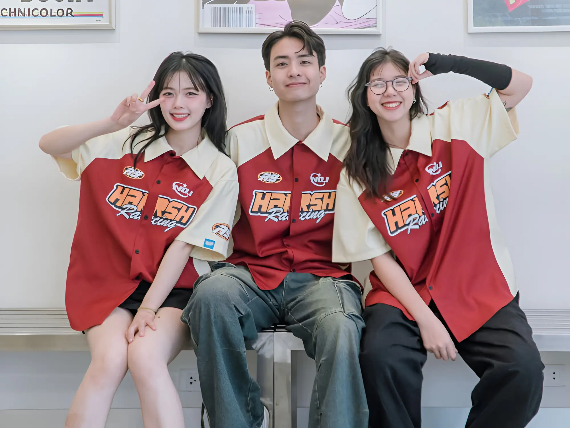 Mẫu áo lớp sơ mi đồng phục học sinh form oversize