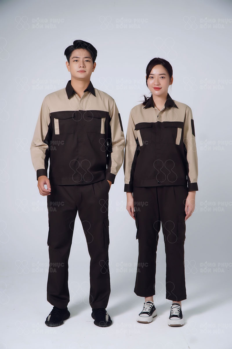 Màu sắc bộ bảo hộ lao động lịch sự, chỉn chu
