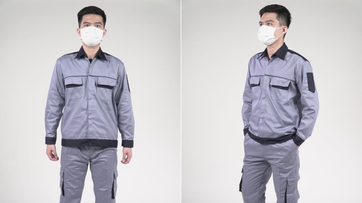 Bộ quần áo bảo hộ công nhân cơ khí chất vải bền đẹp cao cấp