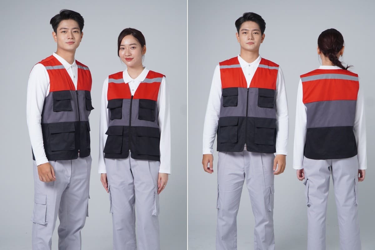 Mẫu gile đồng phục công nhân xây dựng