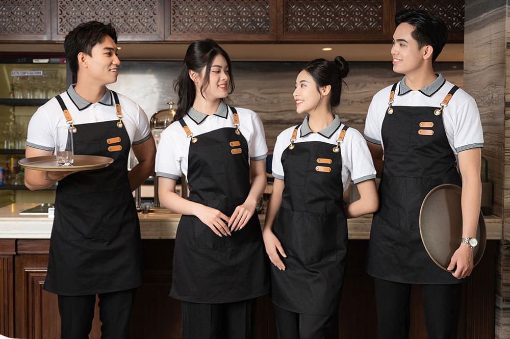 Mẫu tạp dề đồng phục Bartender chất vải cao cấp chống thấm tốt