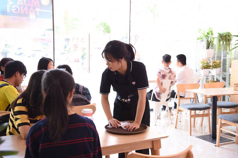 Tạp dề phục vụ đồng phục trà sữa Leetee