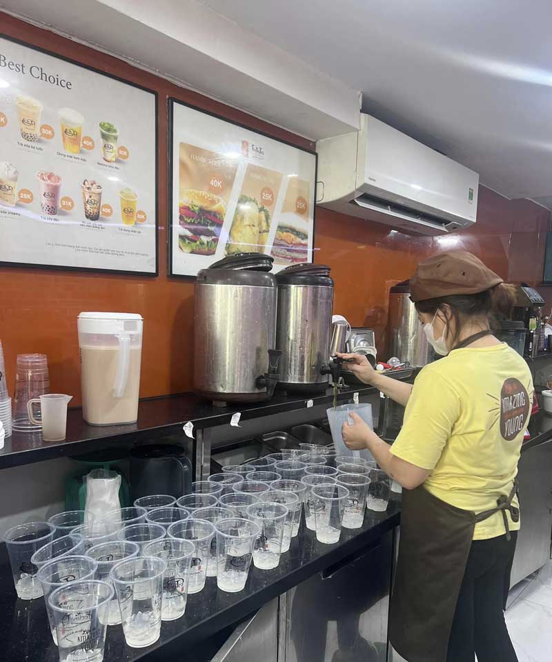 Mũ đồng phục thương hiệu trà sữa Feeling Tea