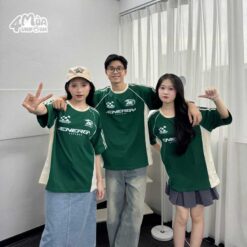 Kiểu dáng thiết kế áo đồng phục lớp Racing màu xanh lá