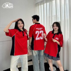 Phong cách thiết kế áo lớp Racing màu đỏ