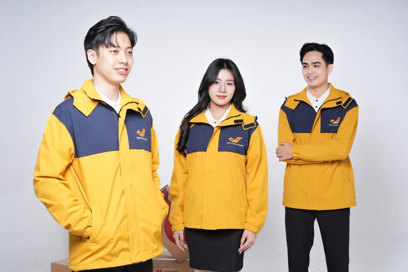 Kiểu dáng thiết kế áo khoác gió VietNam Post
