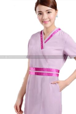 Phong cách thiết kế đồng phục spa cổ tim độc lạ