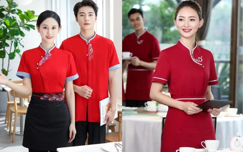 Chất liệu và màu sắc thường dùng trong may đồng phục nhà hàng Hoa