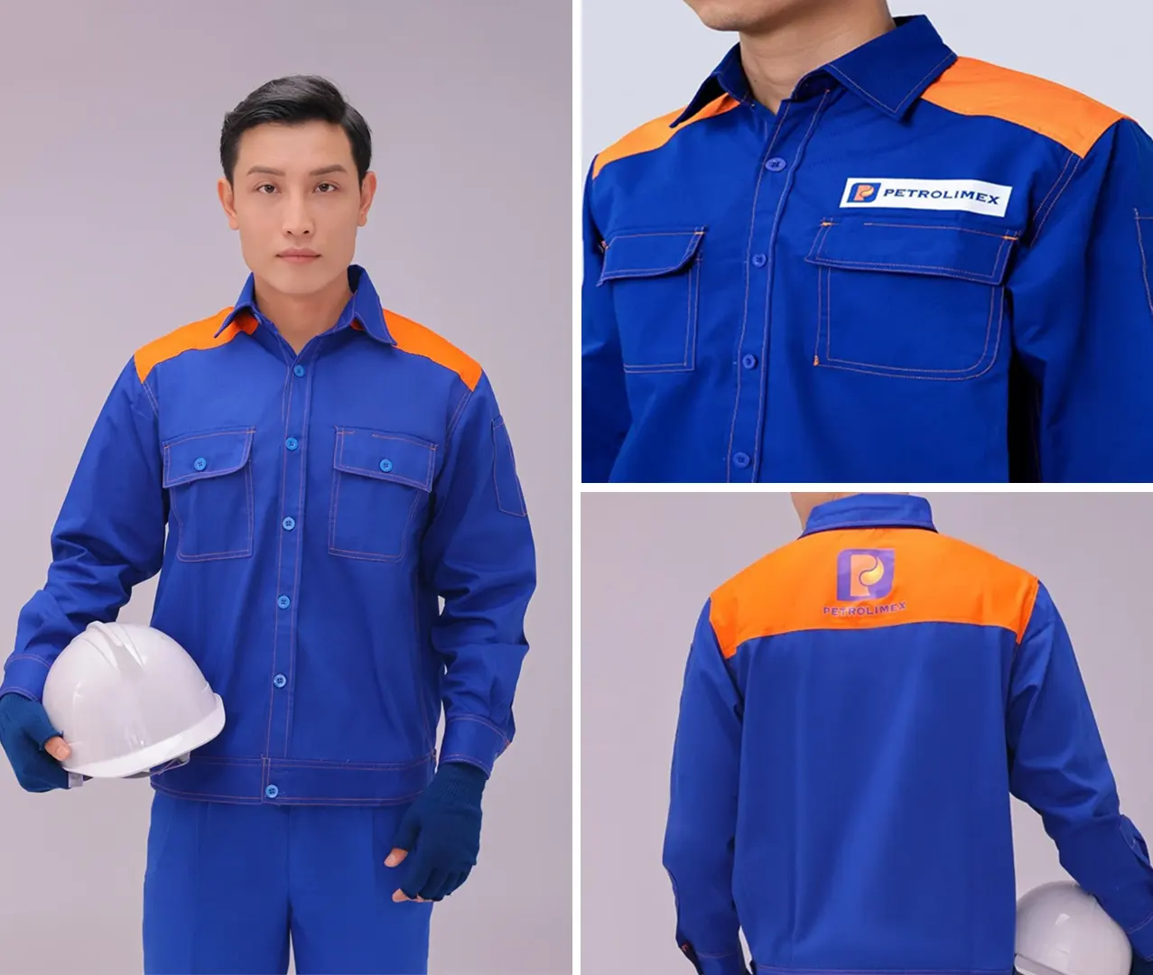 May đồng phục nhân viên xăng dầu chất liệu vải an toàn