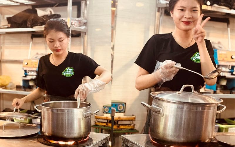 Form dáng gọn gàng, dễ vận động khi phục vụ khách
