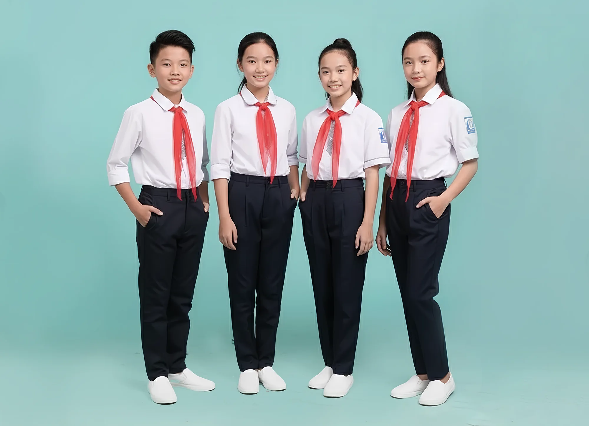 Mẫu áo sơ mi đồng phục học sinh cấp 2