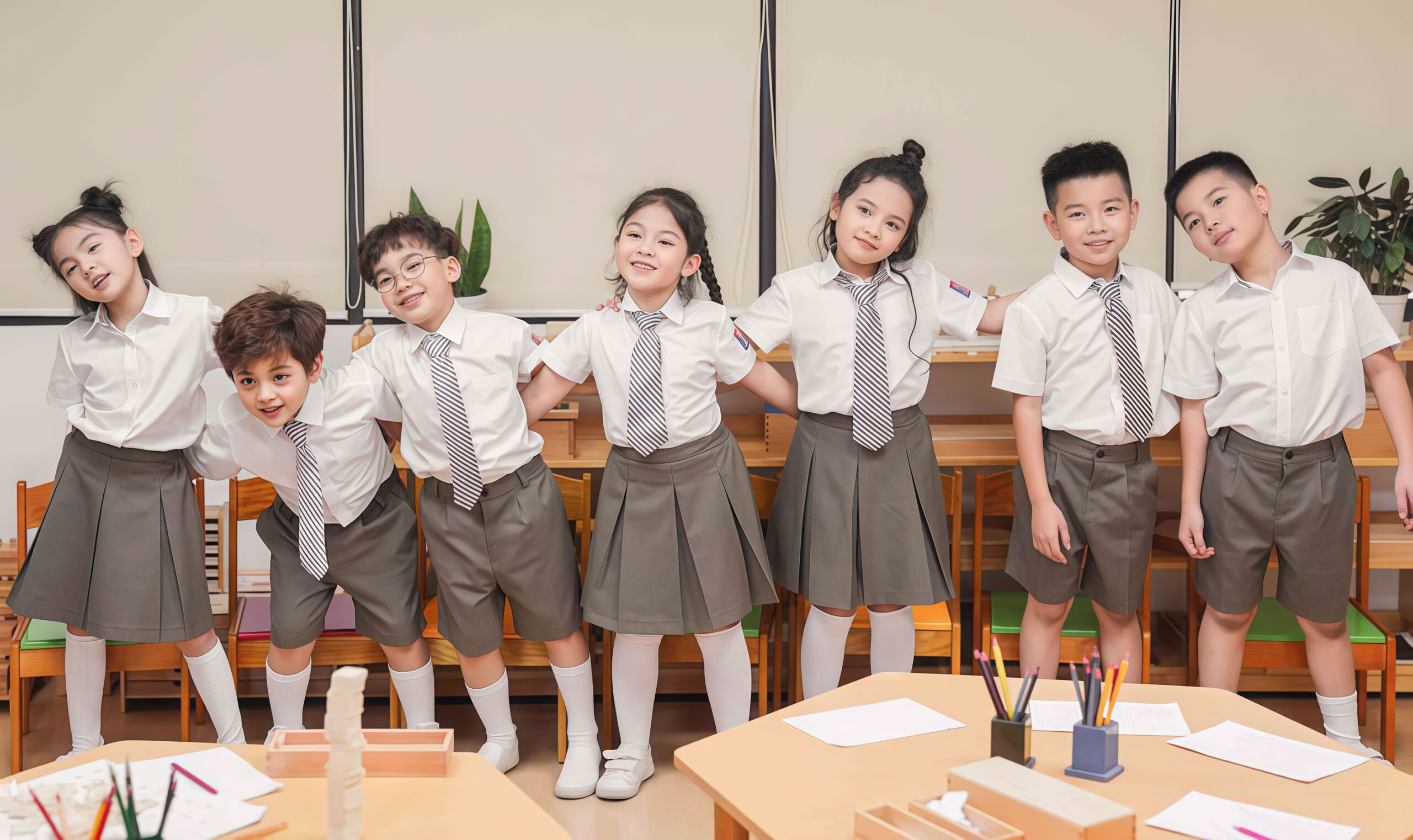 Mẫu áo sơ mi đồng phục học sinh tiểu học tại Đồng Phục Bốn Mùa
