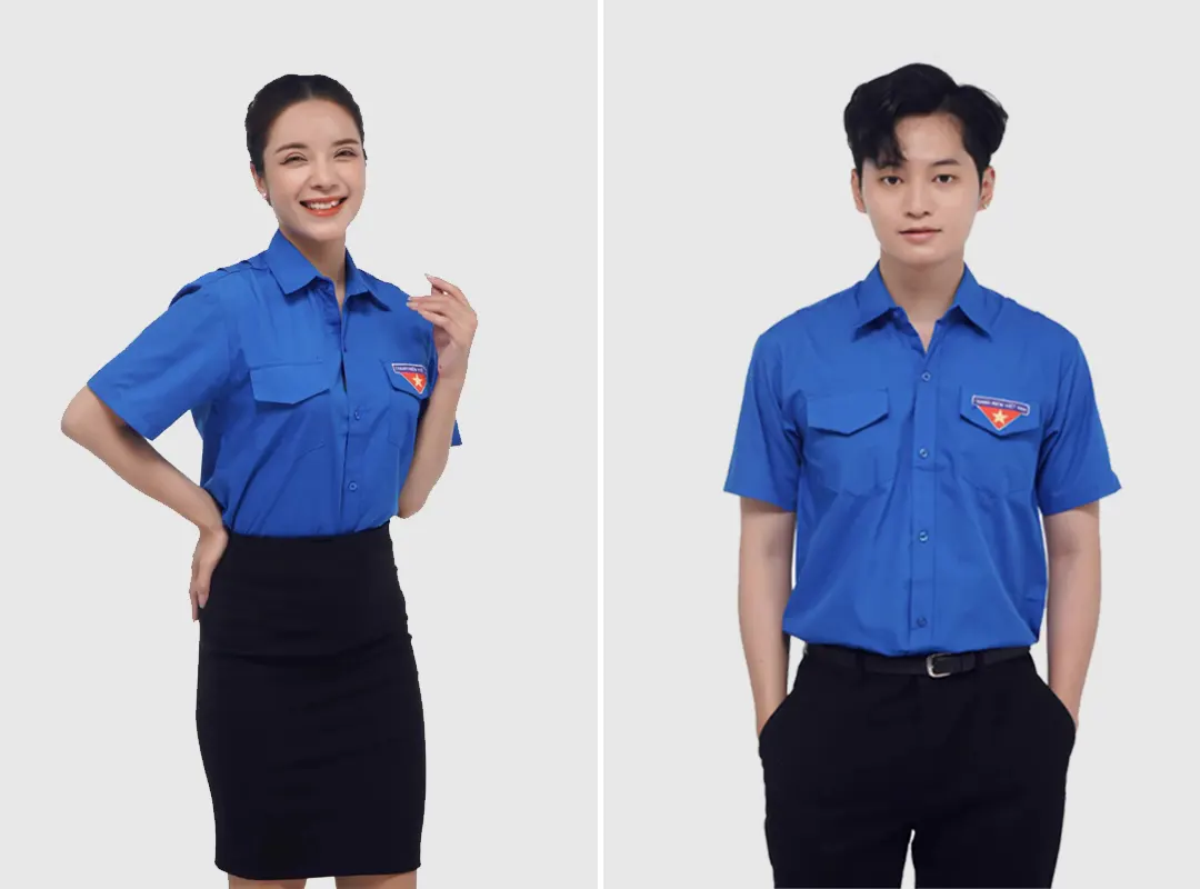 Áo sơ mi ngắn tay đồng phục đoàn