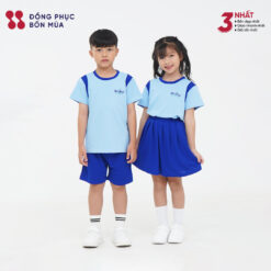 Mẫu đồng phục mầm non màu xanh dương