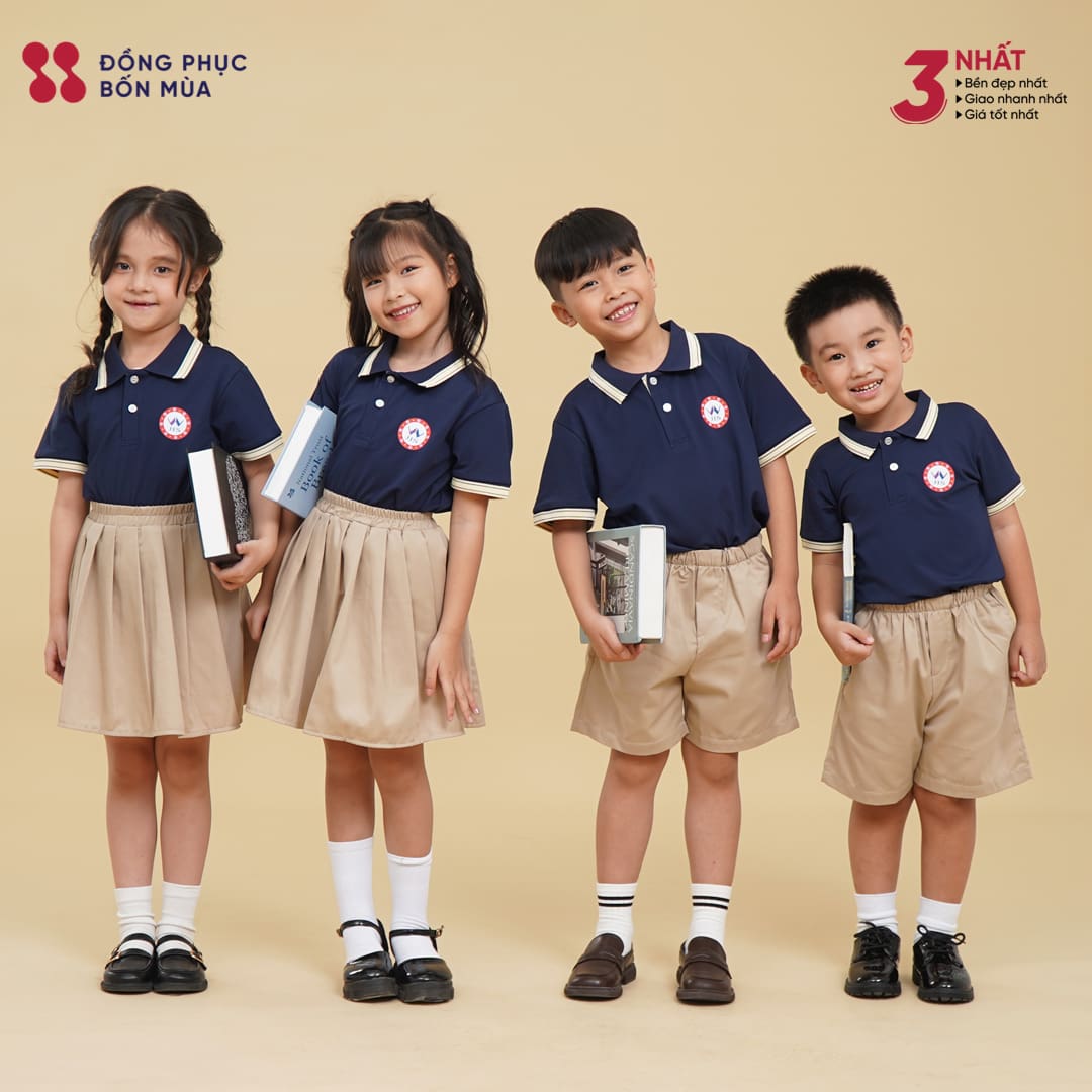 Đồng phục mầm non màu xanh navy
