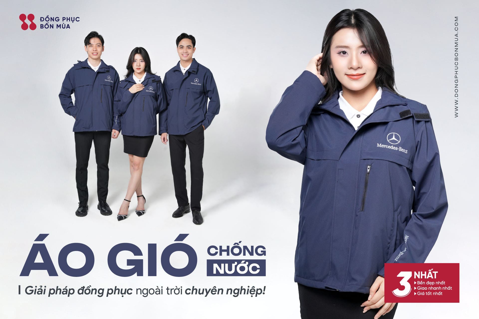 mẫu áo khoác gió đồng phục