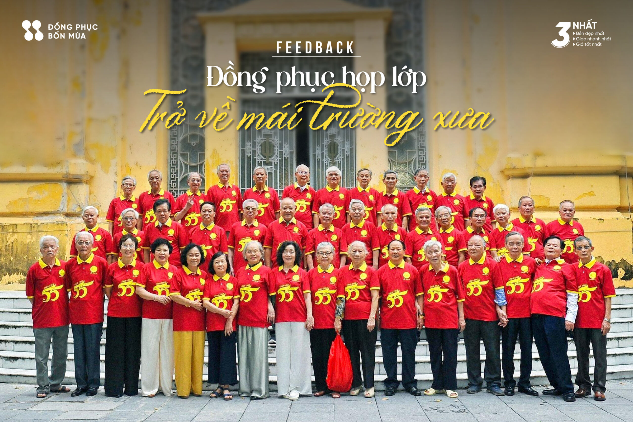 Mẫu đồng phục họp lớp kỷ niệm 55 năm trở về máu trường xưa