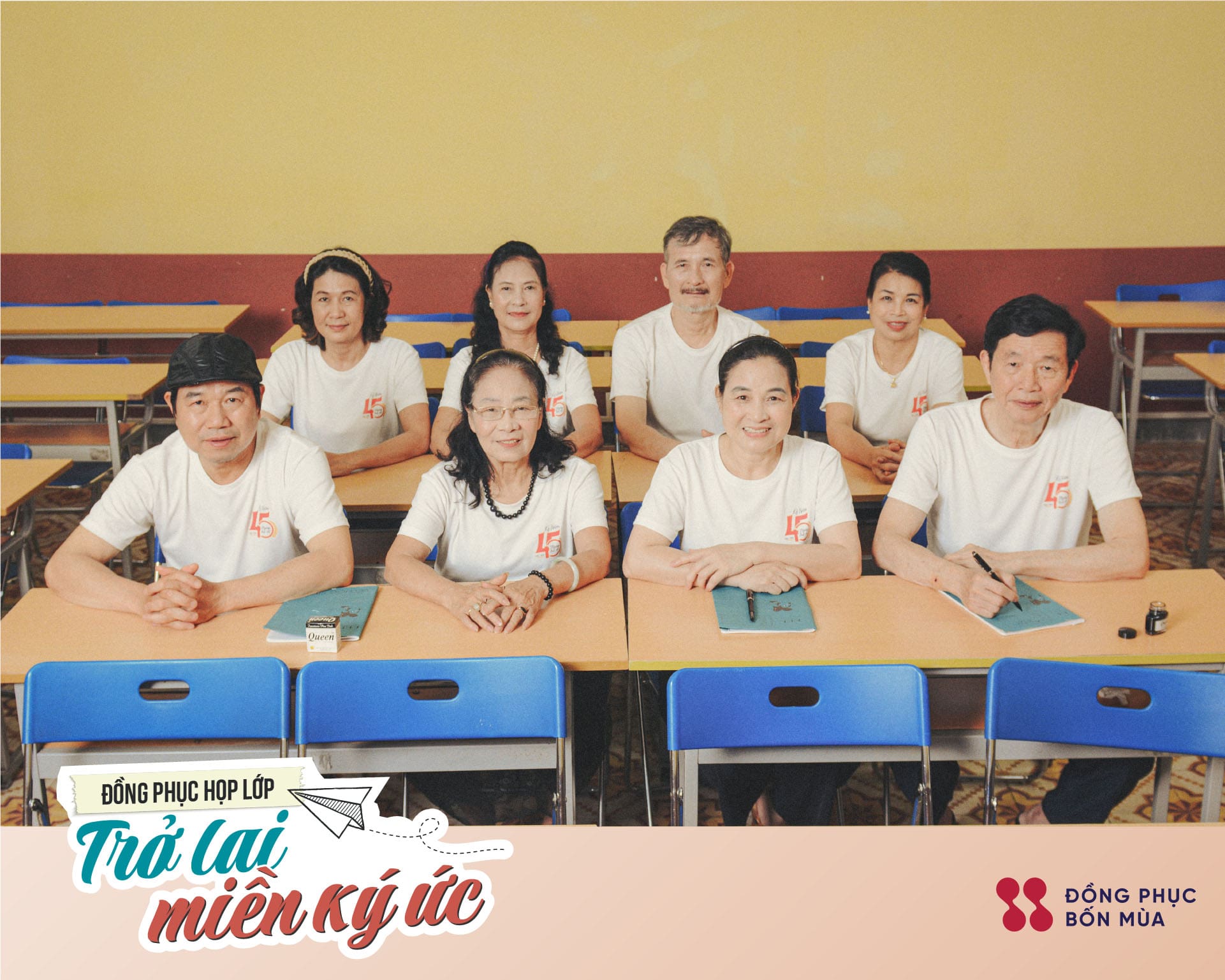 Mẫu áo phông đồng phục họp lớp mang ý nghĩa trở lại miền ký ức