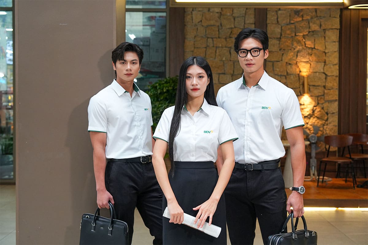 Mẫu áo sơ mi đồng phục ngân hàng BIDV