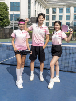 Mẫu Áo Đồng Phục Pickleball Dài Tay Hồng Nhạt In 3D