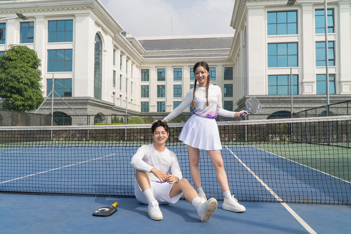 Mẫu đồng phục pickleball dài tay của ngân hàng TP Bank in logo sắc nét