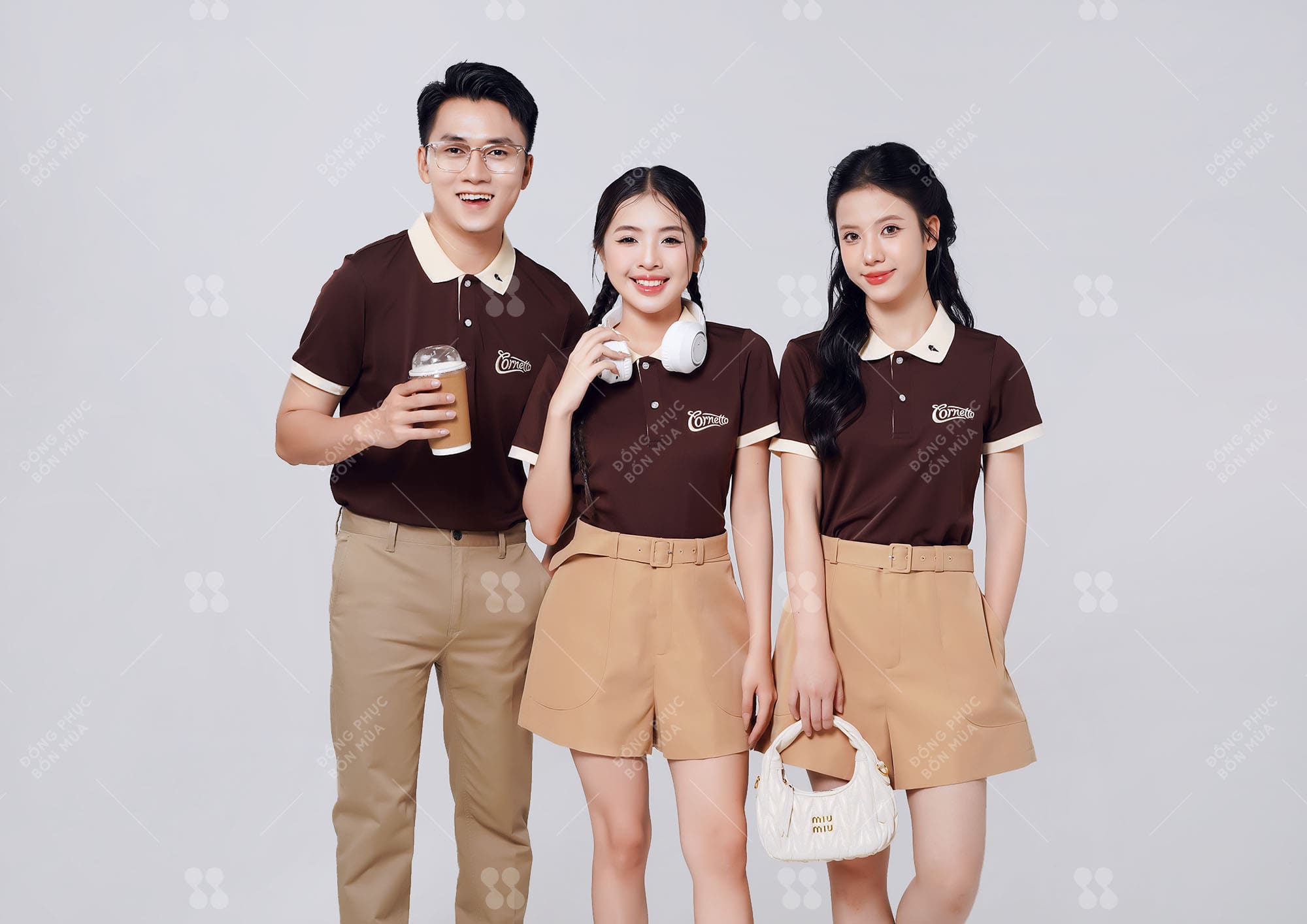 Mẫu áo polo đồng phục in logo cổ thêu tại Đồng Phục Bốn Mùa