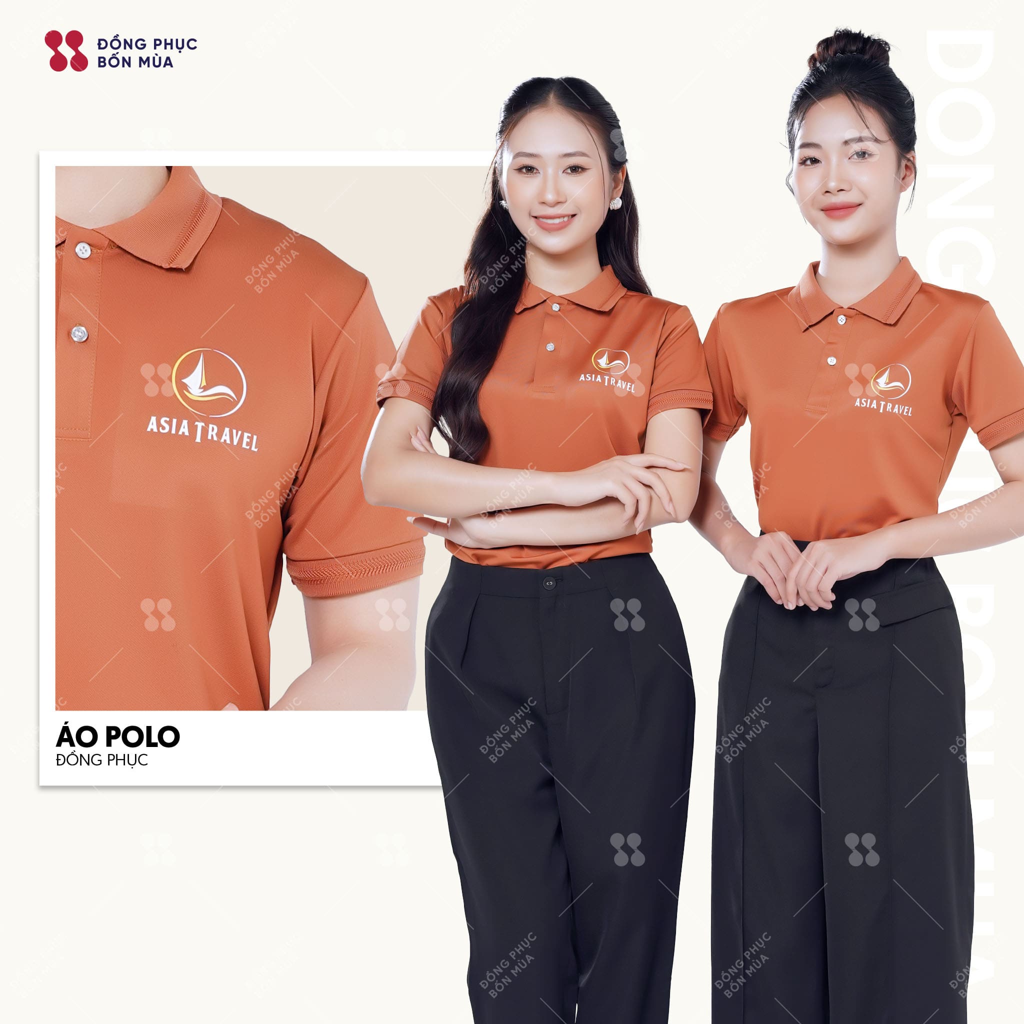 Mẫu áo polo đồng phục in nhiệt thiết kế đẹp, màu in bền