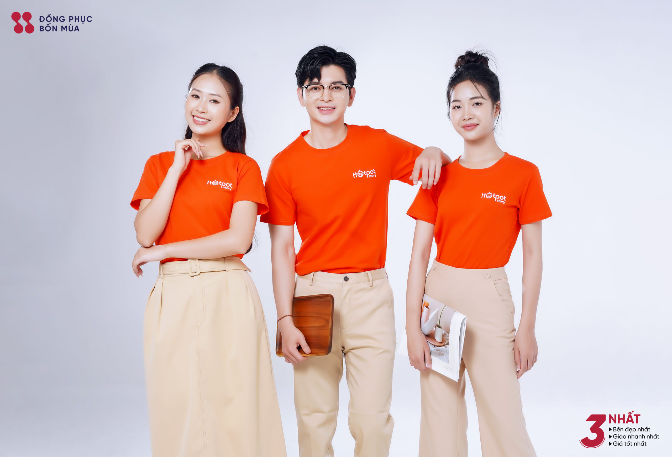 Mẫu áo thun trơn đồng phục in logo sắc nét chuẩn nhận diện