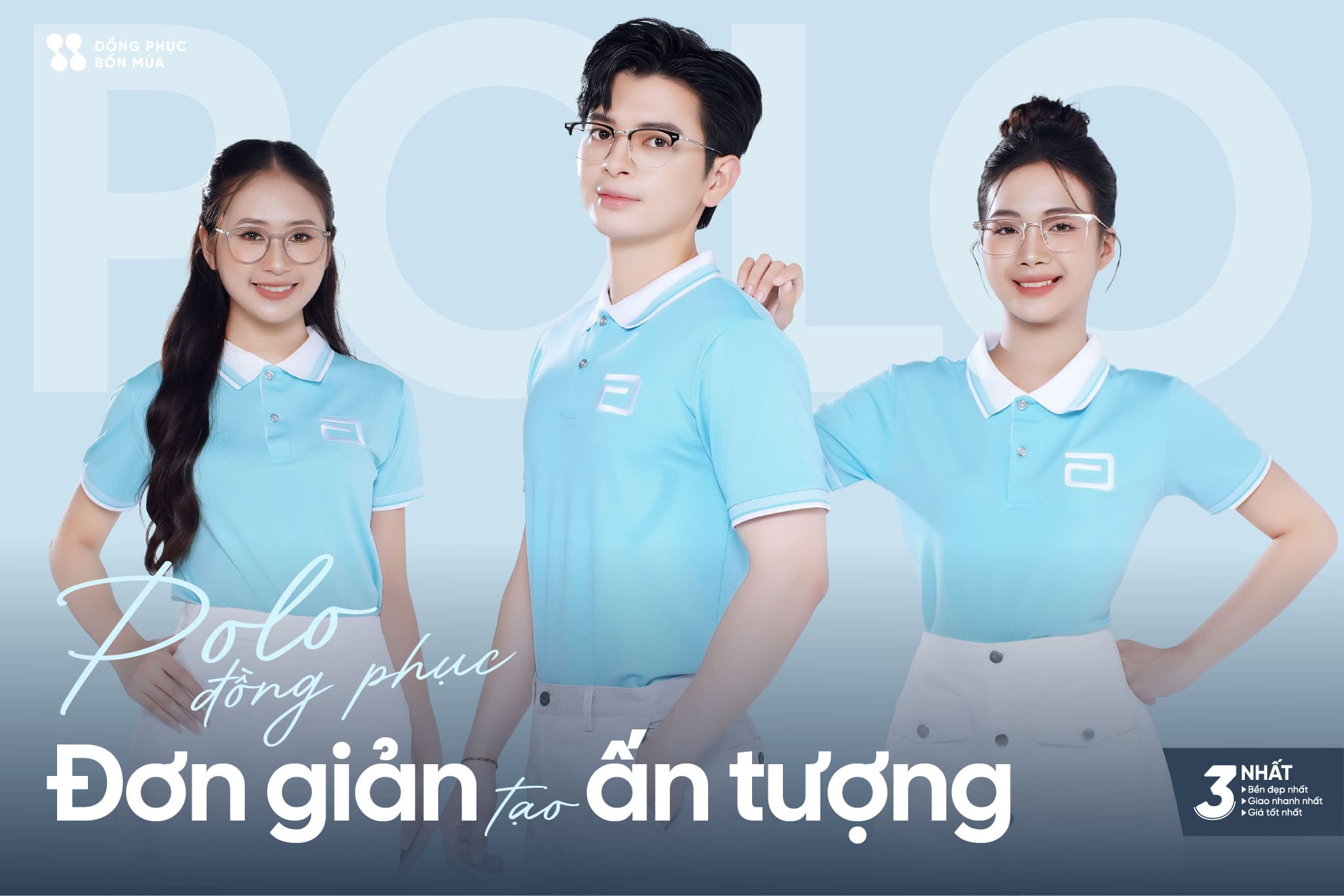 Mẫu áo polo đồng phục in nhiệt sắc nét, tạo ấn tưởng nổi bật
