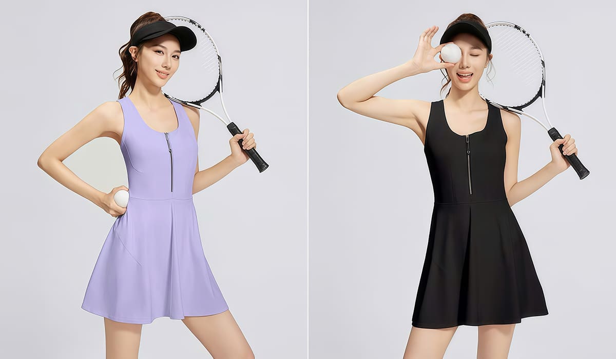 Mẫu váy liền thân pickleball theo yêu cầu, chất liệu cao cấp, chuẩn form thể thao.