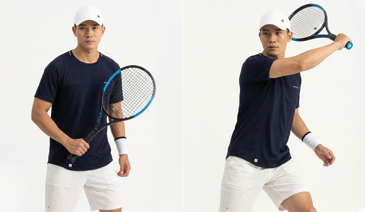 Mẫu áo thun đồng phục tennis chất vải thoáng mát