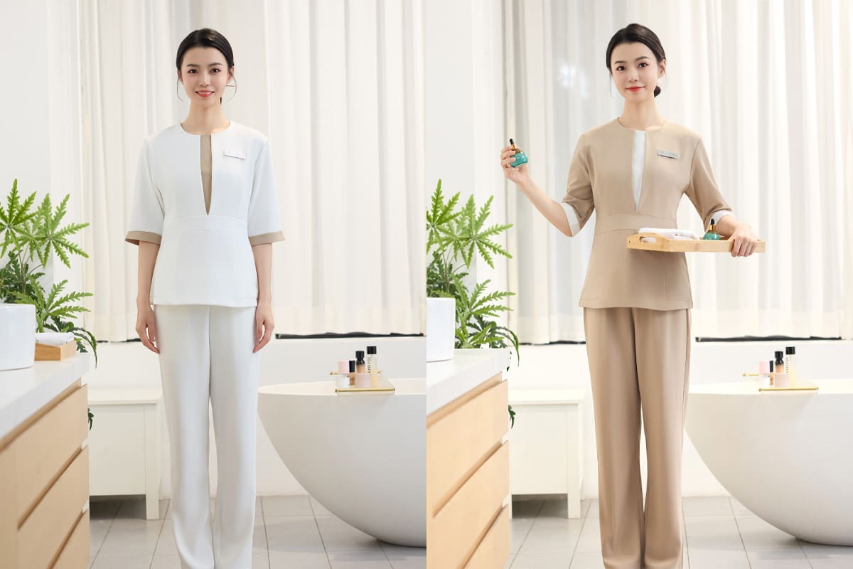 Đồng phục spa Hàn Quốc áo - quần spa
