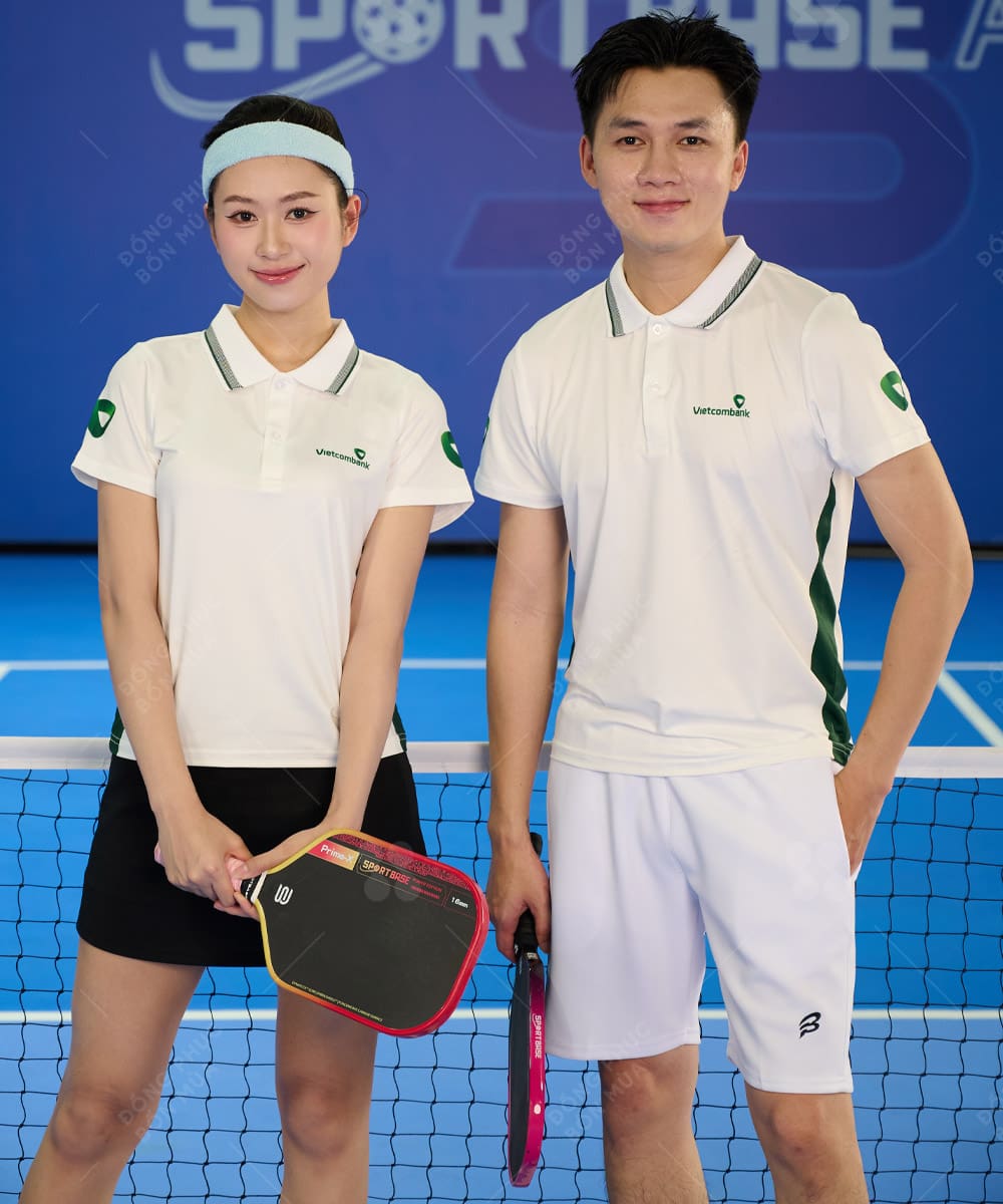 Áo polo đồng phục pickelball ngân hàng Vietcombank