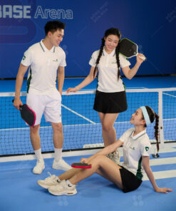 Áo thi đấu pickleball cổ dệt, in logo sắc nét